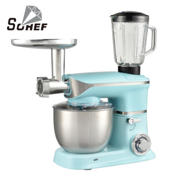 China New Robot Machine Stand Mixer 1300W Electric Food Processor 6.5l Mistura de aço inoxidável Tigela